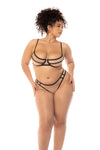 Mapale Queen Solaine Sheer Mesh Illusion Underwire Bra Set Nude/Black-Rebel Romance