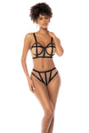 Mapale Havana Sheer Mesh Illusion Caged Bra Set Nude/Black-Rebel Romance
