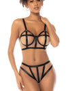 Mapale Havana Sheer Mesh Illusion Caged Bra Set Nude/Black-Rebel Romance