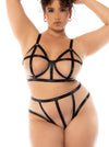 Mapale Queen Havana Sheer Mesh Illusion Caged Bra Set Nude/Black-Rebel Romance