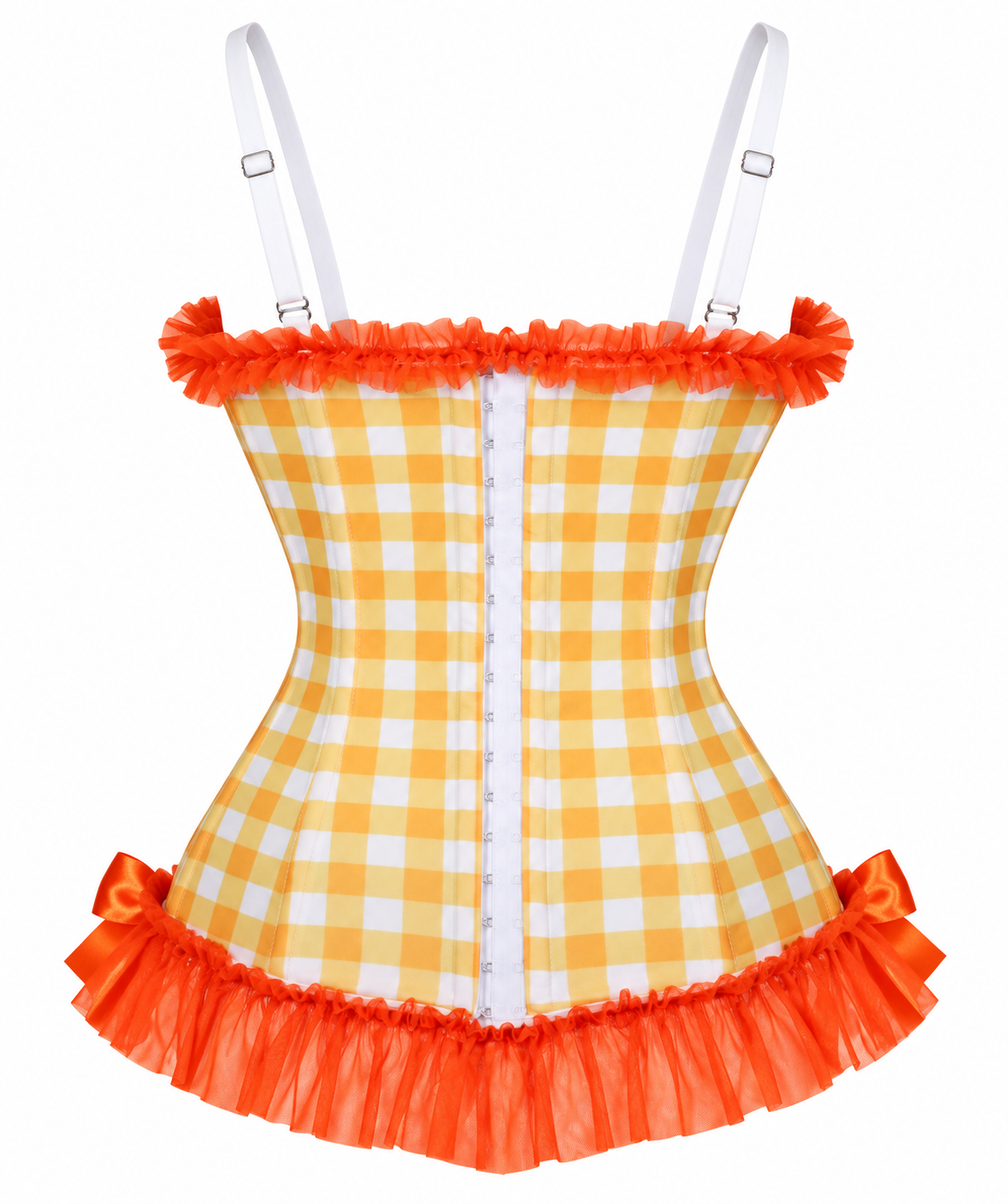 Lavish Orange Ruffle Sweetheart Bustier Corset