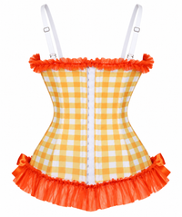 Lavish Orange Ruffle Sweetheart Bustier Corset
