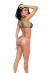Mapale Polka Dot Bralette Waspie Thong Bra Set Sea Green