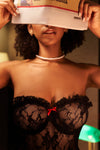 Mapale Femme Lace Red Ribbon Bow Back Teddy Black-Rebel Romance