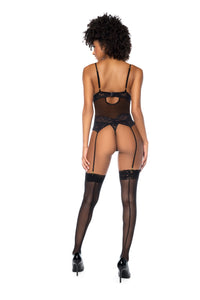 Mapale Yours Truly Flirty Lace Bustier Set Black-Rebel Romance