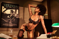 Mapale Eyelash Lace Garter Underboob Bra Set Black-Rebel Romance
