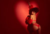 Mapale Open Cups Bows Bra Set Red-Rebel Romance
