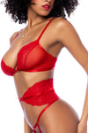 Mapale Heart Lace Bra Set Red-Rebel Romance