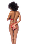 Mapale Sexy Harness Open Cups Teddy Red-Rebel Romance