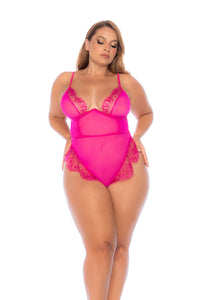 Queen Flirt and Flow Eyelash Lace Bodysuit Pink