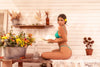 Dreamy Lace Bralette Bra Set Romantic Green