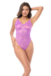 Dreamy Lace Teddy Bodysuit Romantic Purple