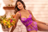 Floral Embroidery Underwire Cups Bodysuit Teddy Azalea Pink
