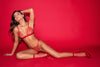 Soft Crochet Knit Fabric Bralette Bra Set Be The Gift Valentine Red