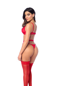 Playful Lace Open Peek-a-boo Bralette Bra Set Valentine Red