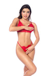 Playful Lace Open Peek-a-boo Bralette Bra Set Valentine Red