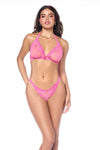 Dreamy Delicate Feminine Lace Bralette Bra Set Valentine Pink