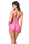 Sexy Romper Bows Lace Bodysuit Valentine Pink