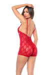 Sexy Romper Bows Lace Bodysuit Valentine Red