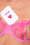 Doll Up Sexy Bows Underwire Open Cup Bra Set Valentine Pink