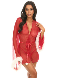 April Pin Dot Mesh Robe