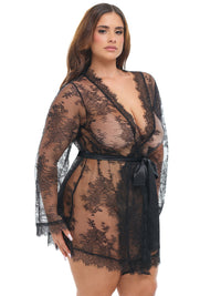 Amore Robe Feminine Black Lace