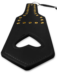 Premium Faux Leather Open Heart Lingerie Accessory Black