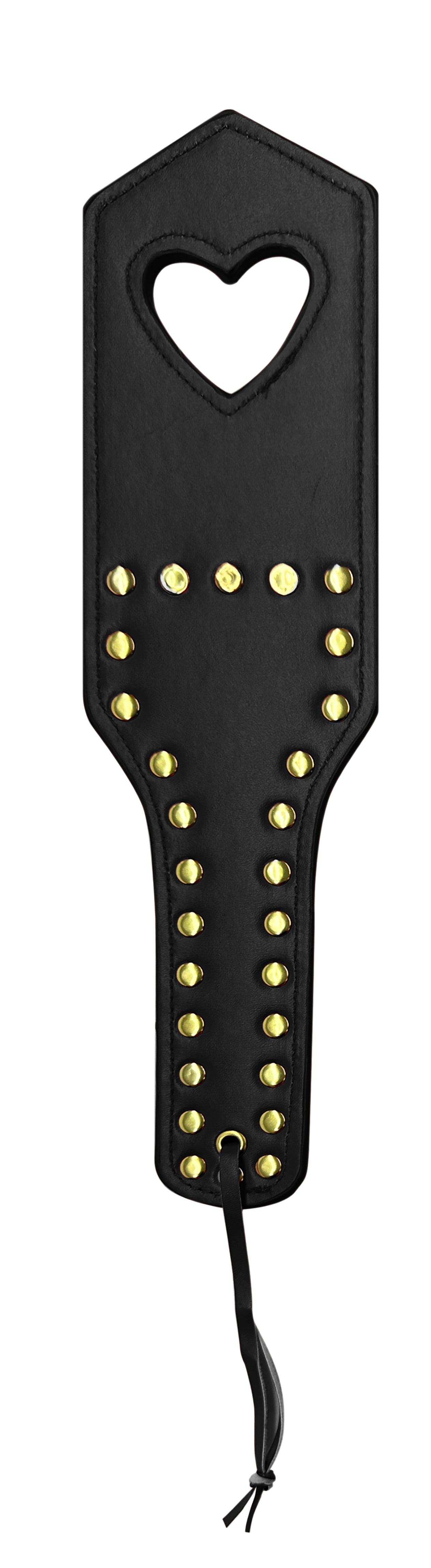 Premium Faux Leather Open Heart Lingerie Accessory Black