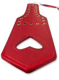 Premium Faux Leather Open Heart Lingerie Accessory Red