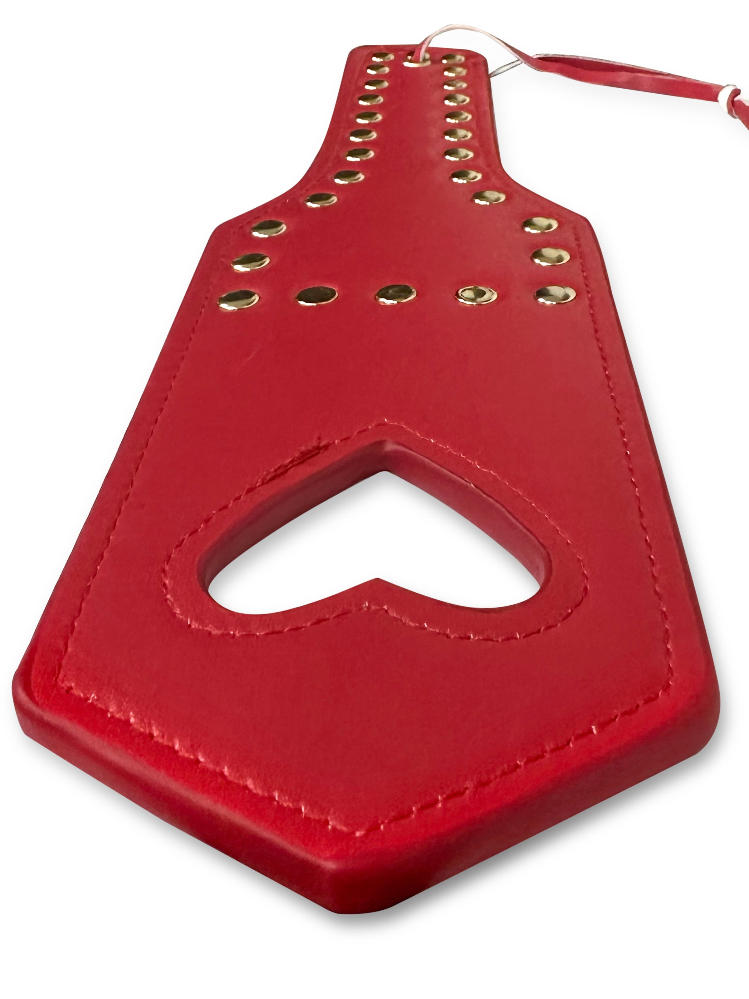 Premium Faux Leather Open Heart Lingerie Accessory Red