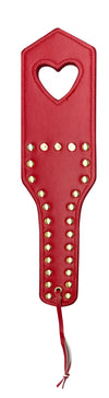 Premium Faux Leather Open Heart Lingerie Accessory Red