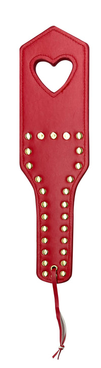 Premium Faux Leather Open Heart Lingerie Accessory Red