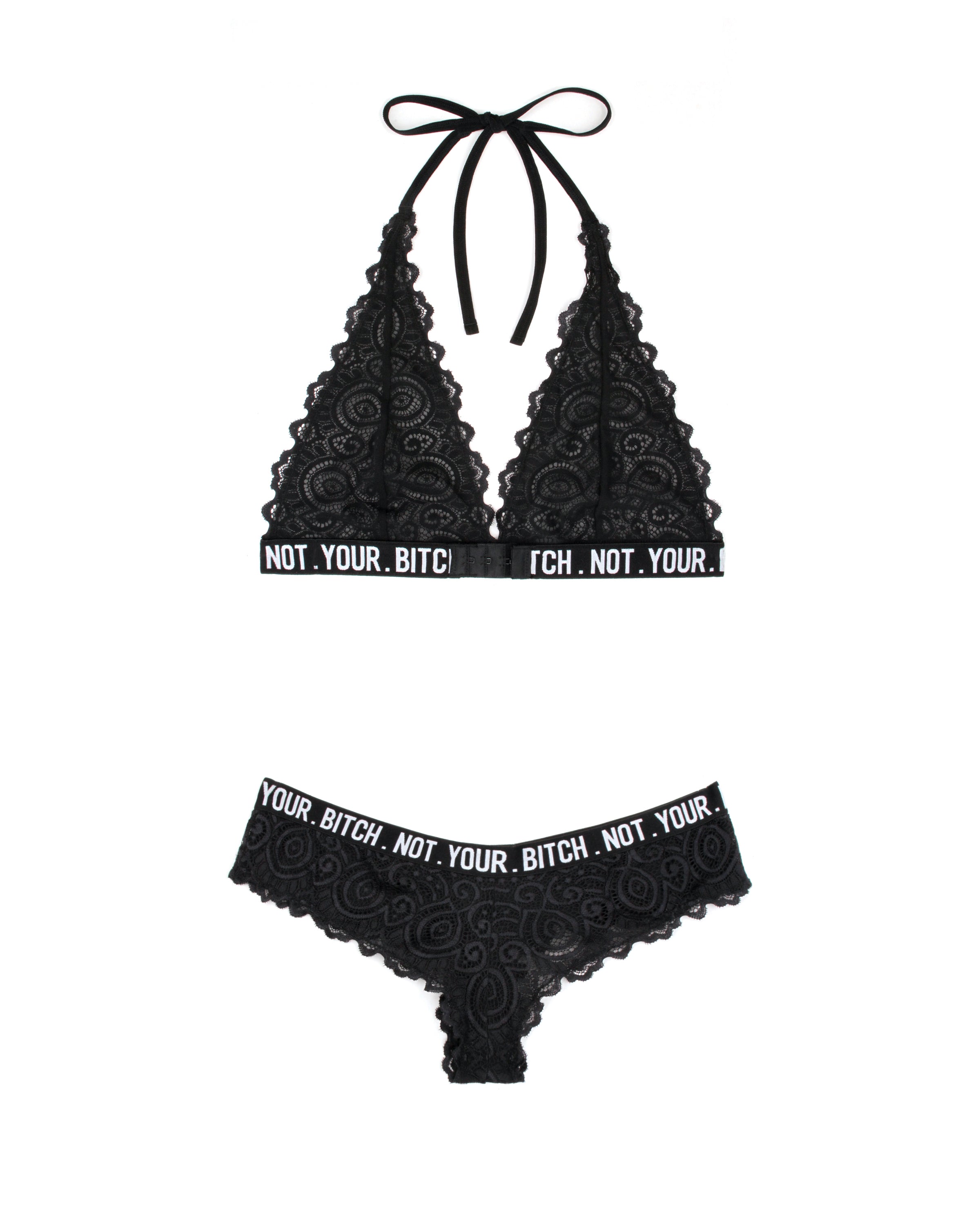 Fantasy Lingerie Queen Vibes Not Your B*tch Bralette & Cheeky Panty Set