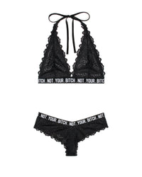 Fantasy Lingerie Queen Vibes Not Your B*tch Bralette & Cheeky Panty Set