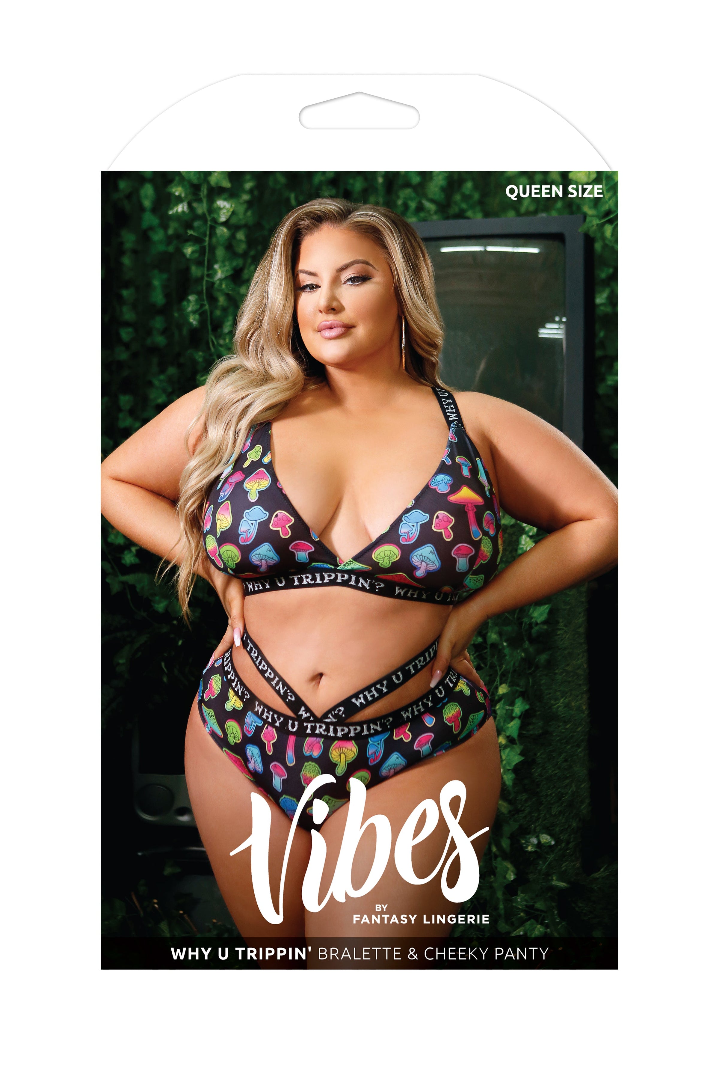 Fantasy Vibes Plus Why U Trippin' Bralette & Panty Set Queen