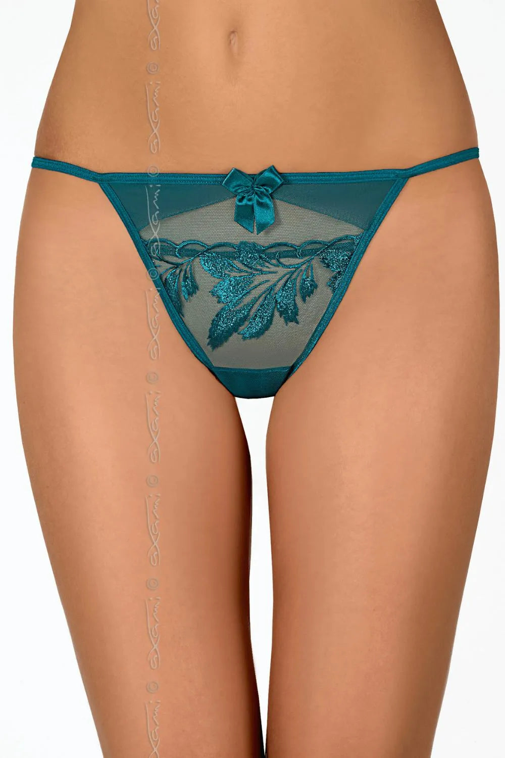 Axami Basilic Embroidered Sheer V-String Thong