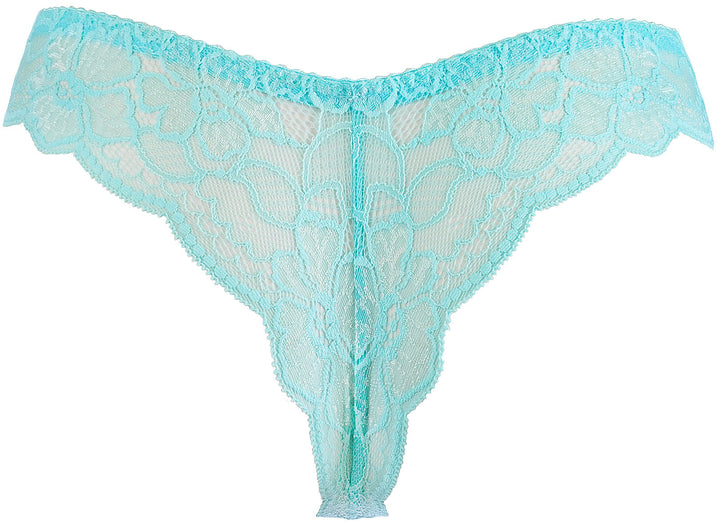 Axami Lace Thong Panty Dream Aqua Blue-Rebel Romance