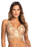 Axami Mermaid Longline Corset Bra Gold Shimmer Brilliance