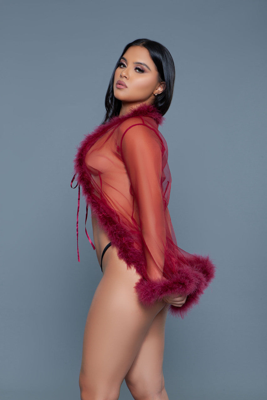 Burlesque BeWicked Bou Robe Maroon
