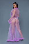Burlesque BeWicked Marabou Robe Lavender