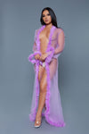 Burlesque BeWicked Marabou Robe Lavender