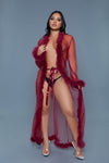 Burlesque BeWicked Marabou Robe Maroon