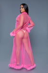 Burlesque BeWicked Marabou Robe Neon Pink