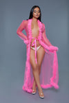 Burlesque BeWicked Marabou Robe Neon Pink