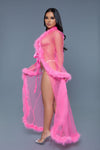 Burlesque BeWicked Marabou Robe Neon Pink
