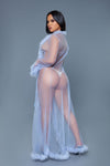 Burlesque BeWicked Marabou Robe Periwinkle