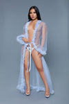 Burlesque BeWicked Marabou Robe Periwinkle