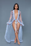 Burlesque BeWicked Marabou Robe Periwinkle