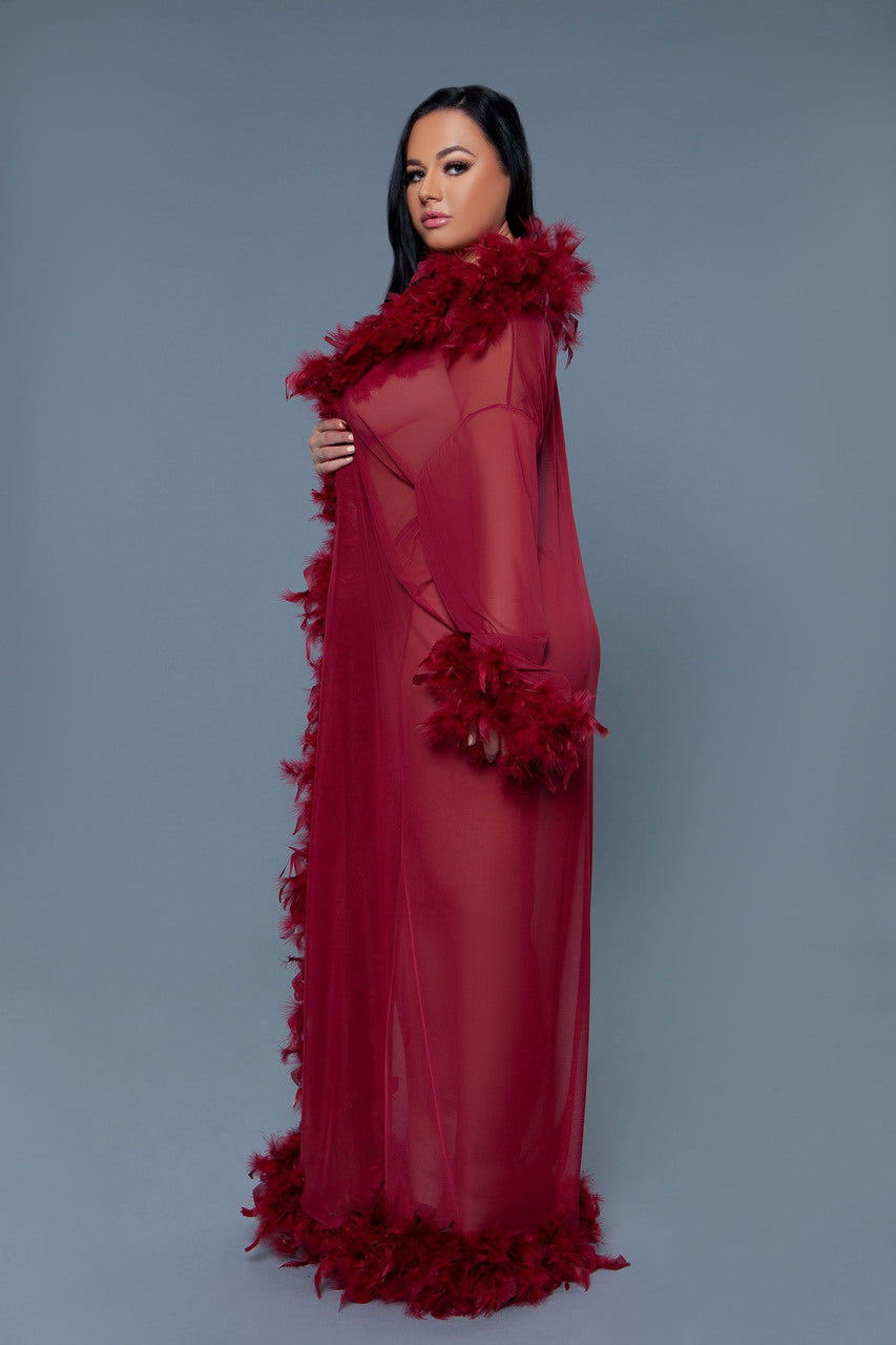 BeWicked Glamour Robe Maroon