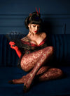 Black Secret BS135 Crotchless Tights Bordeaux